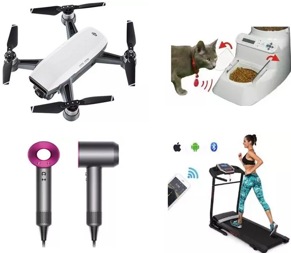 无人机、宠物智能喂食器、健身器材、太阳镜及吹风机