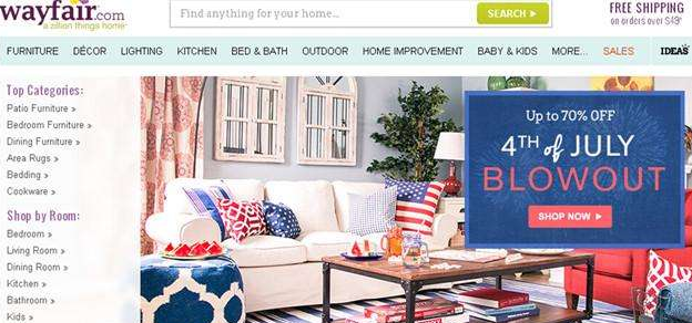 Wayfair位于家居（裝飾）用品平臺之首